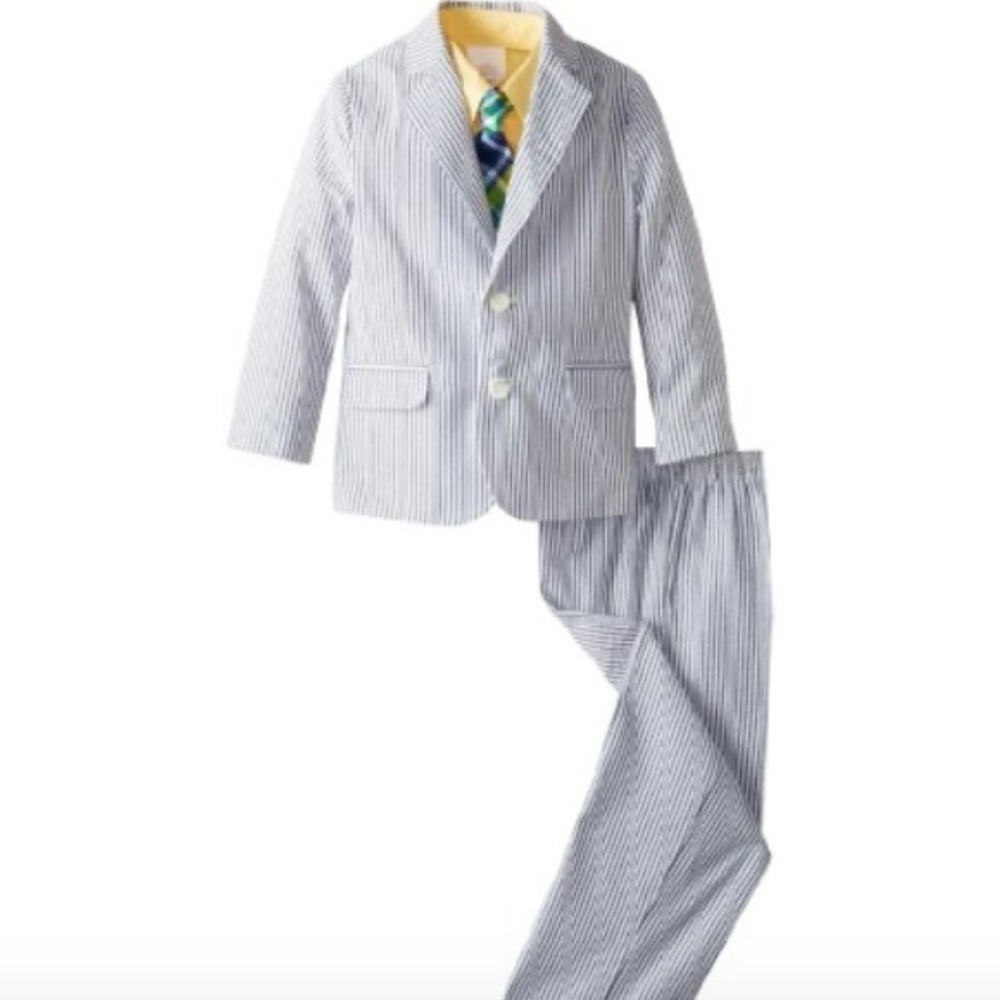 Kids Striped Suit Set - Blue and White